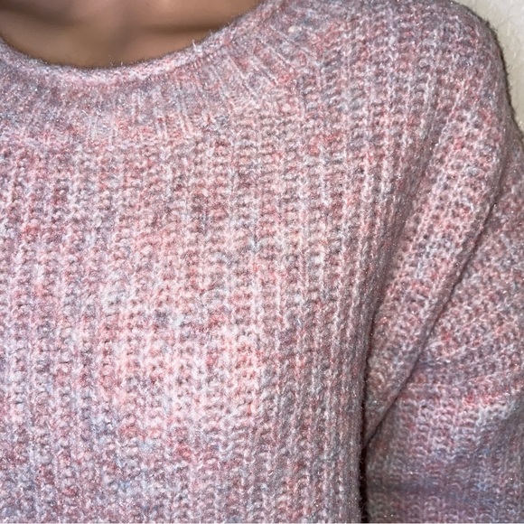 Rachel Roy pale pink speckled knitted crew neck long sleeve sweater soft SZ M - Picture 7 of 11